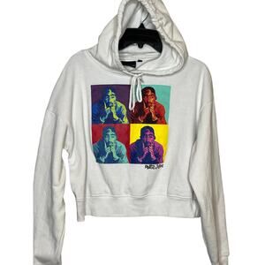 Chemistry‎ White Graphic Hoodie Poetic Justice Size Large Crop 2Pac